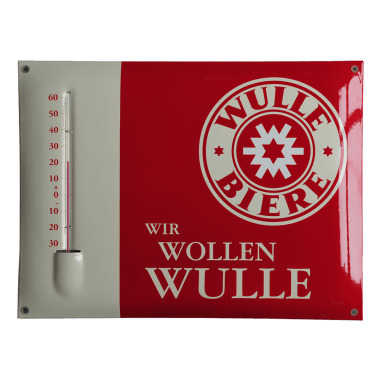 Werbethermometer Emaille  Wulle, Format 30 x 40 cm 